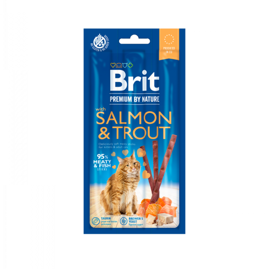 بريت بريميوم من ناتشر كات ستيكس مع السلمون و السلمون المرقط 3 أعواد بريت بريميوم من ناتشر كات ستيكس مع السلمون و السلمون المرقط 3 أعواد