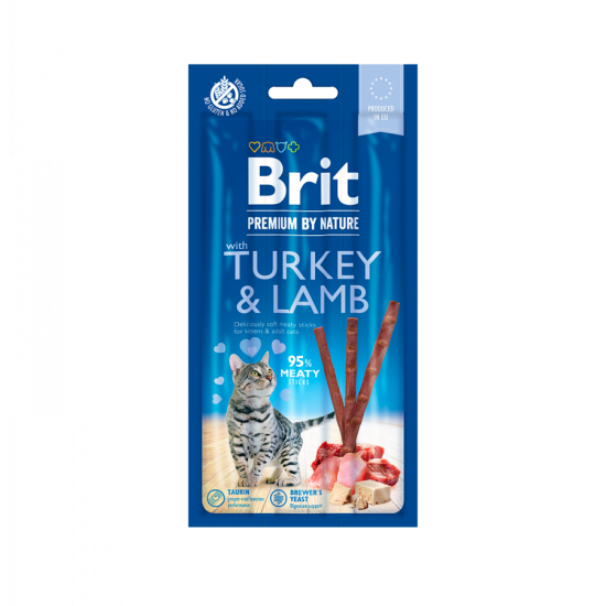 بريت بريميوم من ناتشر كات ستيكس مع لحم الديك الرومي ولحم الضأن 3 أعواد بريت بريميوم من ناتشر كات ستيكس مع لحم الديك الرومي ولحم الضأن 3 أعواد