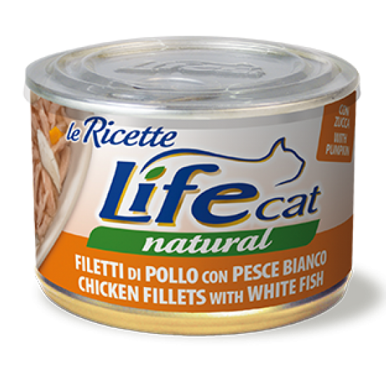 لايف كات الدجاج مع السمك الأبيض واليقطين - 150 جرام