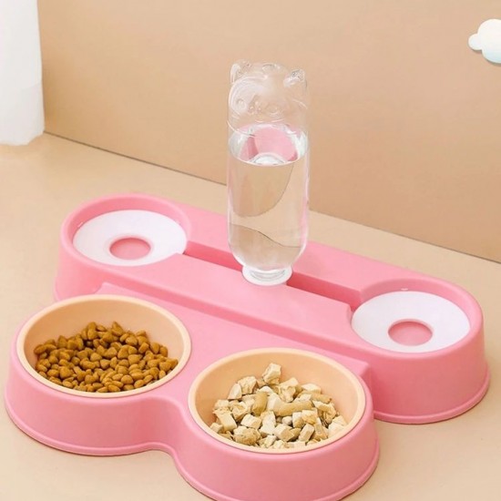 وعاء مزدوج مع زجاجة ماء