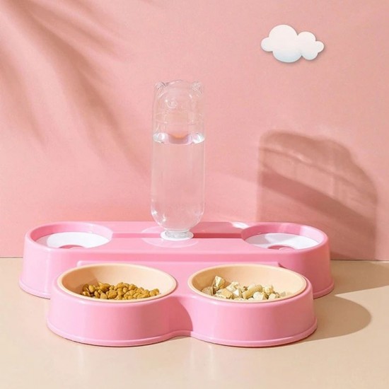 وعاء مزدوج مع زجاجة ماء