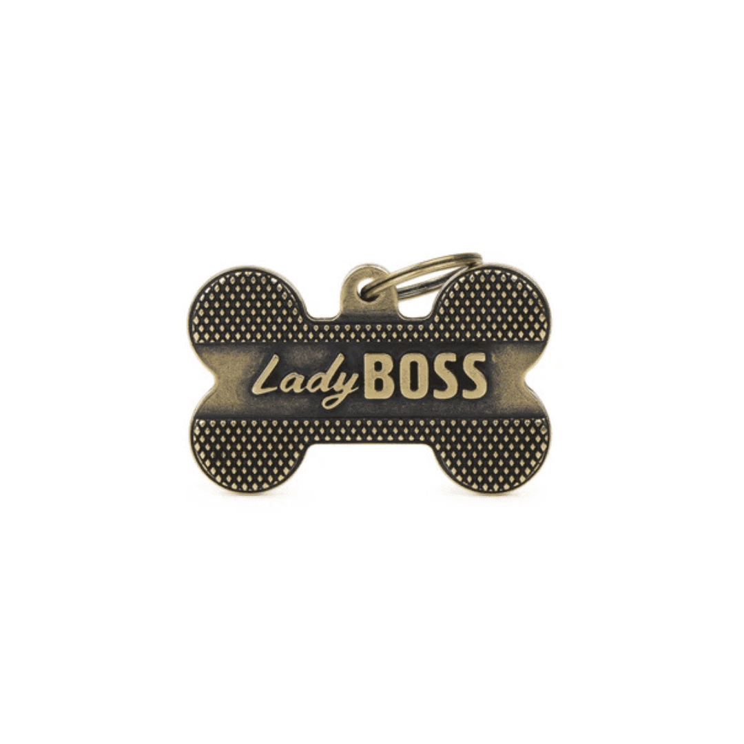 MF Tags XL BONE LADY BOSS ENGLISH BRASS قلادة ماي فاميلي XL عظمة ليدي بوس نحاس إنجليزي - الصورة 1