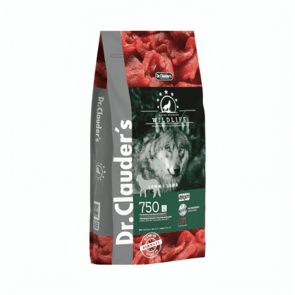 Dr. Clauders Wild Life Lamb flavored dry dog food for adult dogs