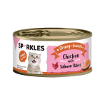 Sparkles Wet Food for Adult Cat with Chicken and Salmon Flakes in Gravy