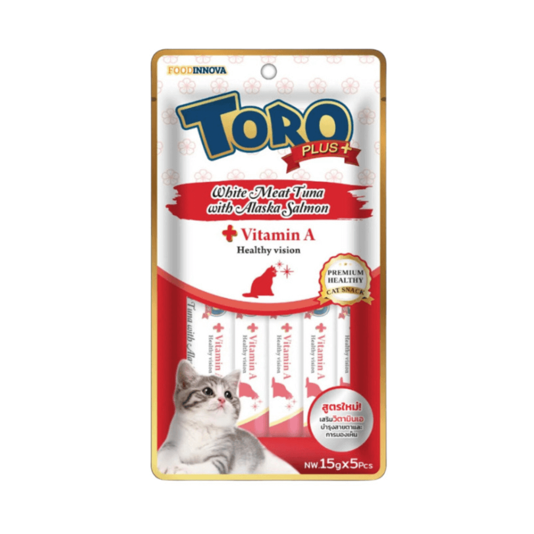 Toro Plus | White Meat Tuna with Alaska Salmon Cat Treat تورو بلس | مكافآت القطط بالتونة الصافية وسمك السلمون الألاسكي - الصورة 1