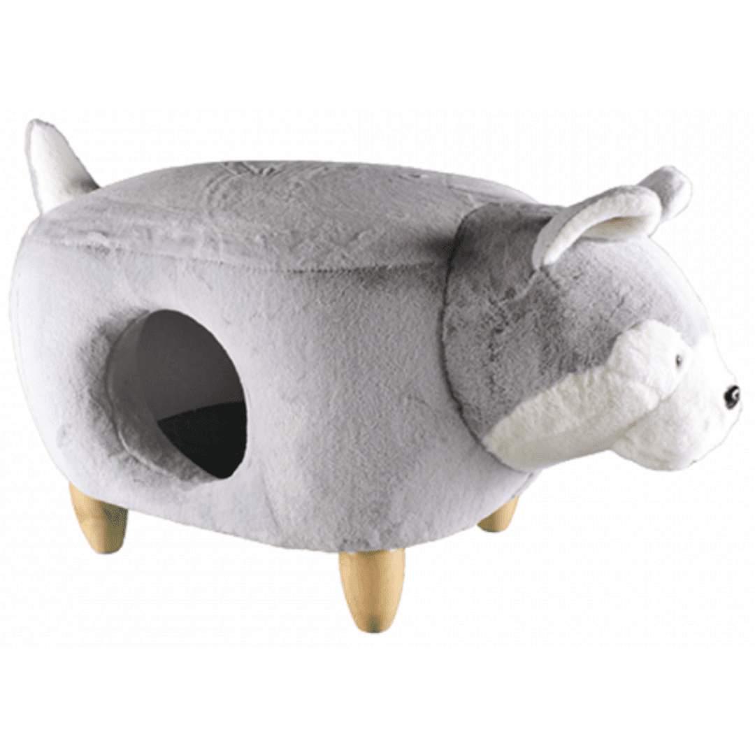 Cat House & Footstool in the Shape of a Husky Cat House & Footstool in the Shape of a Husky - Image 1