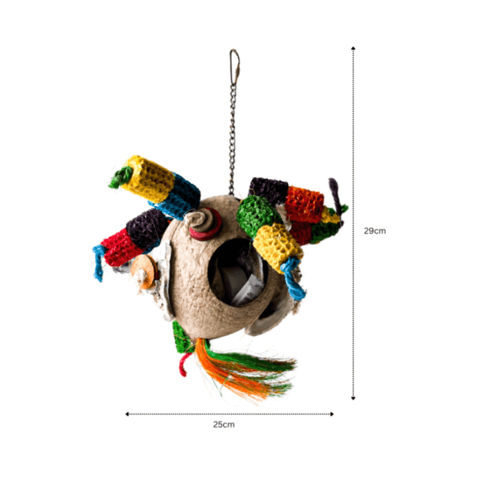 Coolla Pet Coconut Shell Bird Toy CAA375 - Image 2