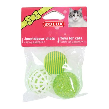 Zolux Assorted Cat Balls 3 Pieces 4 cm