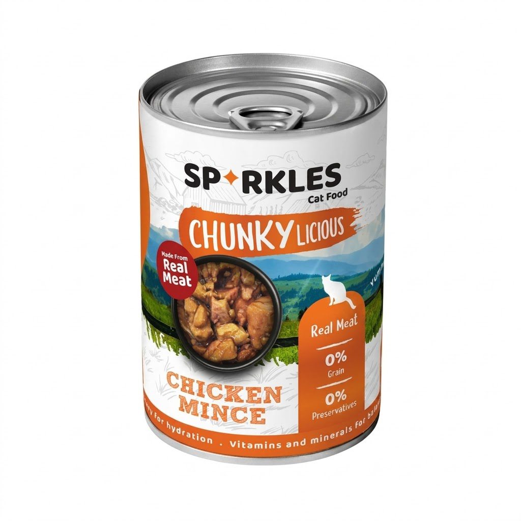 5f586f5e-9c61-4988-b5b8-29510cd324fb Sparkles Cat Wet Food, Real Meat chunks in Chicken Mince - Image 1