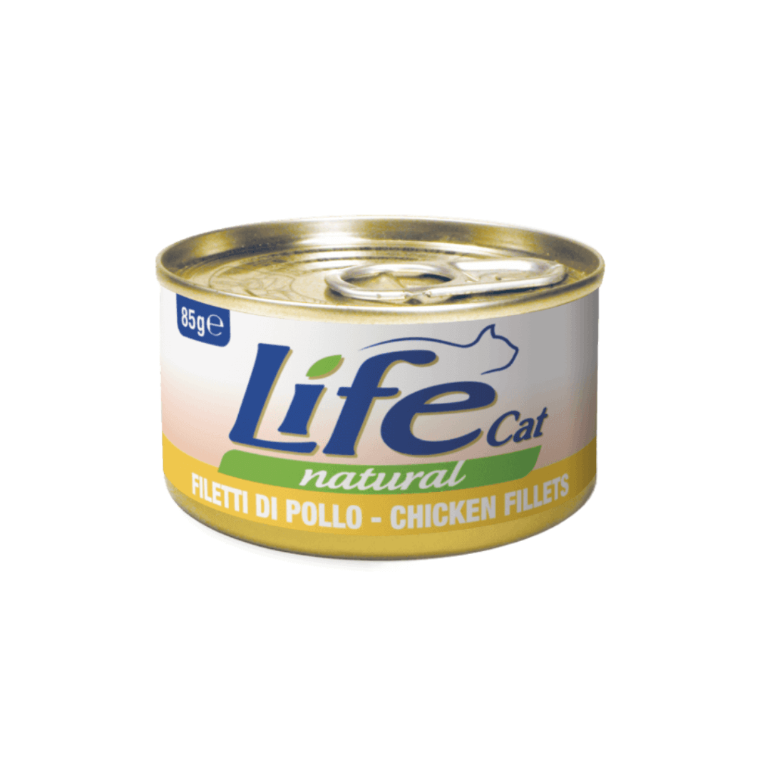Lifecat Can Chicken Fillets 150g لايف كات طعام القطط فيليه الدجاج - الصورة 1