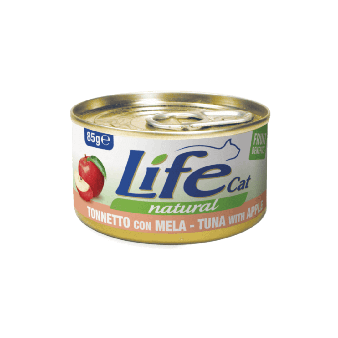 Lifecat Can Cat food with Chicken Fillets & Apple 85g طعام القطط لايف كات بالدجاج والتفاح - الصورة 1