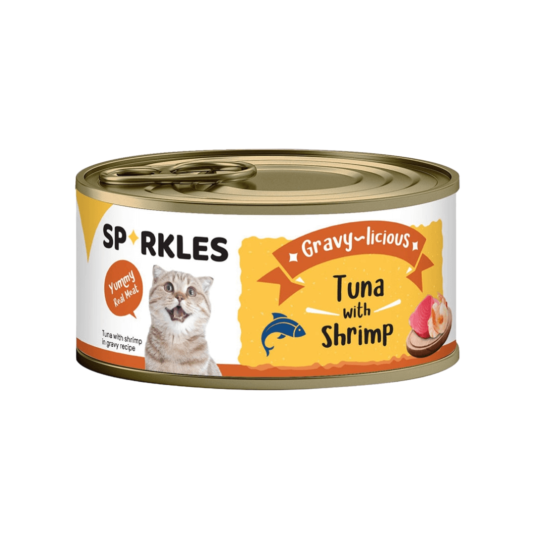 Sparkles | Wet Food for Adult Cat with Tuna and Shrimp in Gravy Sparkles Wet Food for Adult Cat with Tuna and Shrimp in Gravy - Image 1