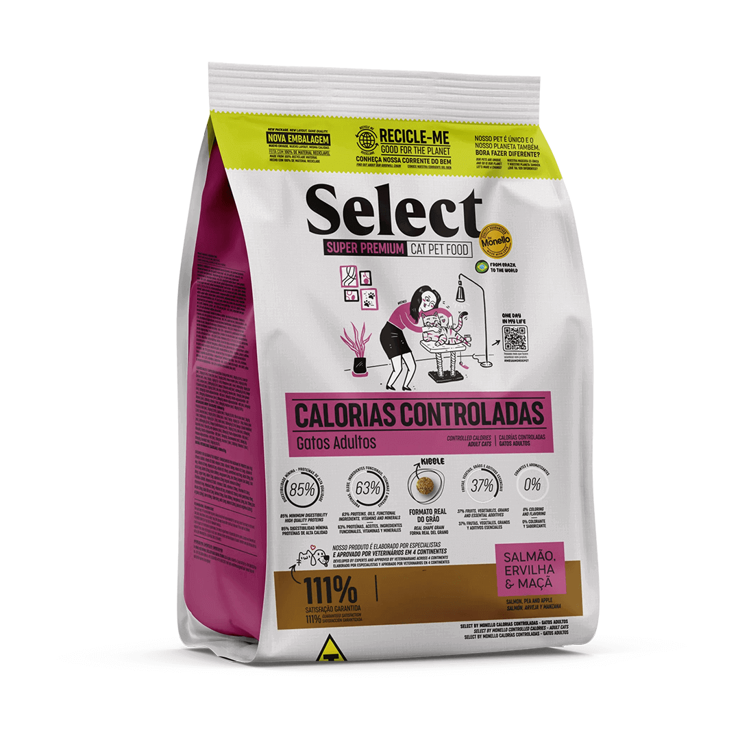 Select | Calories Control Food for Adult Cat with Salmon, Pea and Apple Select Calories Control Food for Adult Cat, Salmon Flavor - Image 1