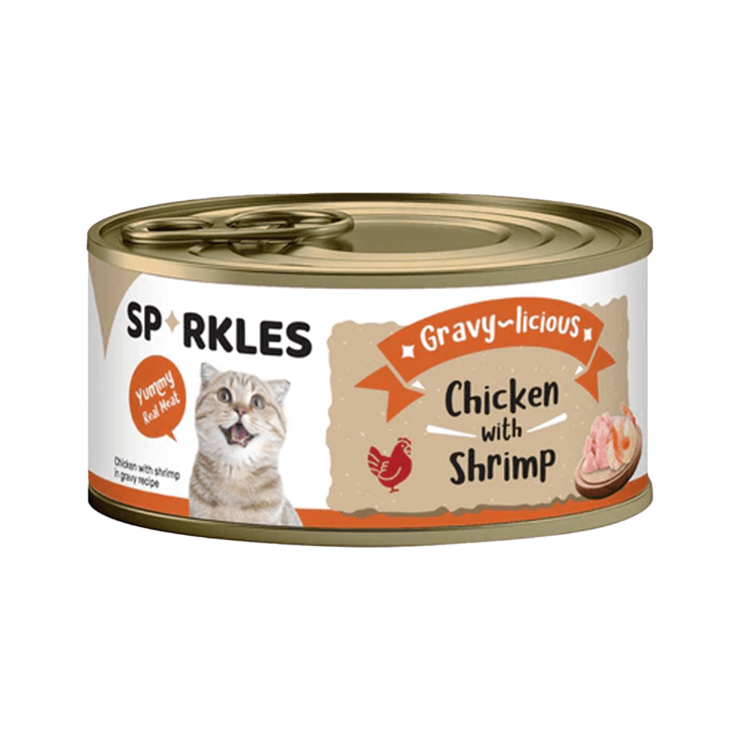 Sparkles | Wet Food for Adult Cat with Chicken and Shrimp in Gravy Sparkles Wet Food for Adult Cat with Chicken and Shrimp in Gravy - Image 1