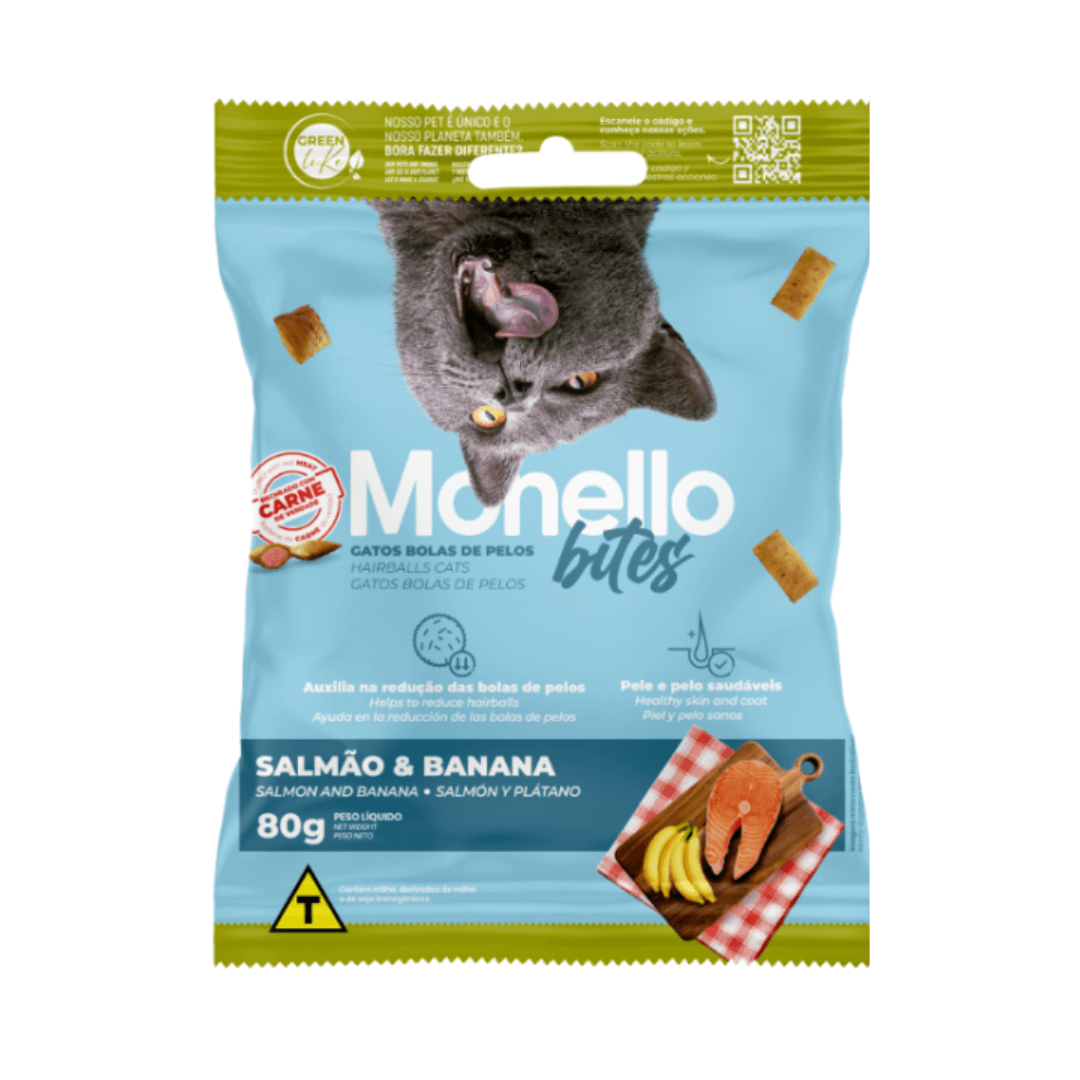Monello | Bites, Salmon Cat Treat for Hairballs Monello Bites, Salmon Cat Treat for Hairballs - Image 1