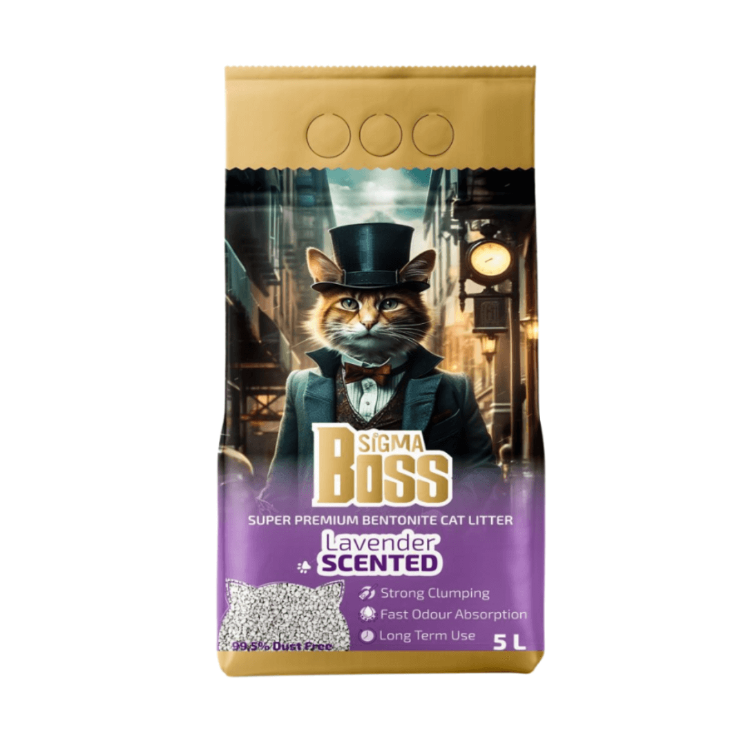 The Boss | Bentonite Cat Litter Lavender رمل القطط ذا بوس بالبنتونيت برائحة اللافندر - الصورة 1