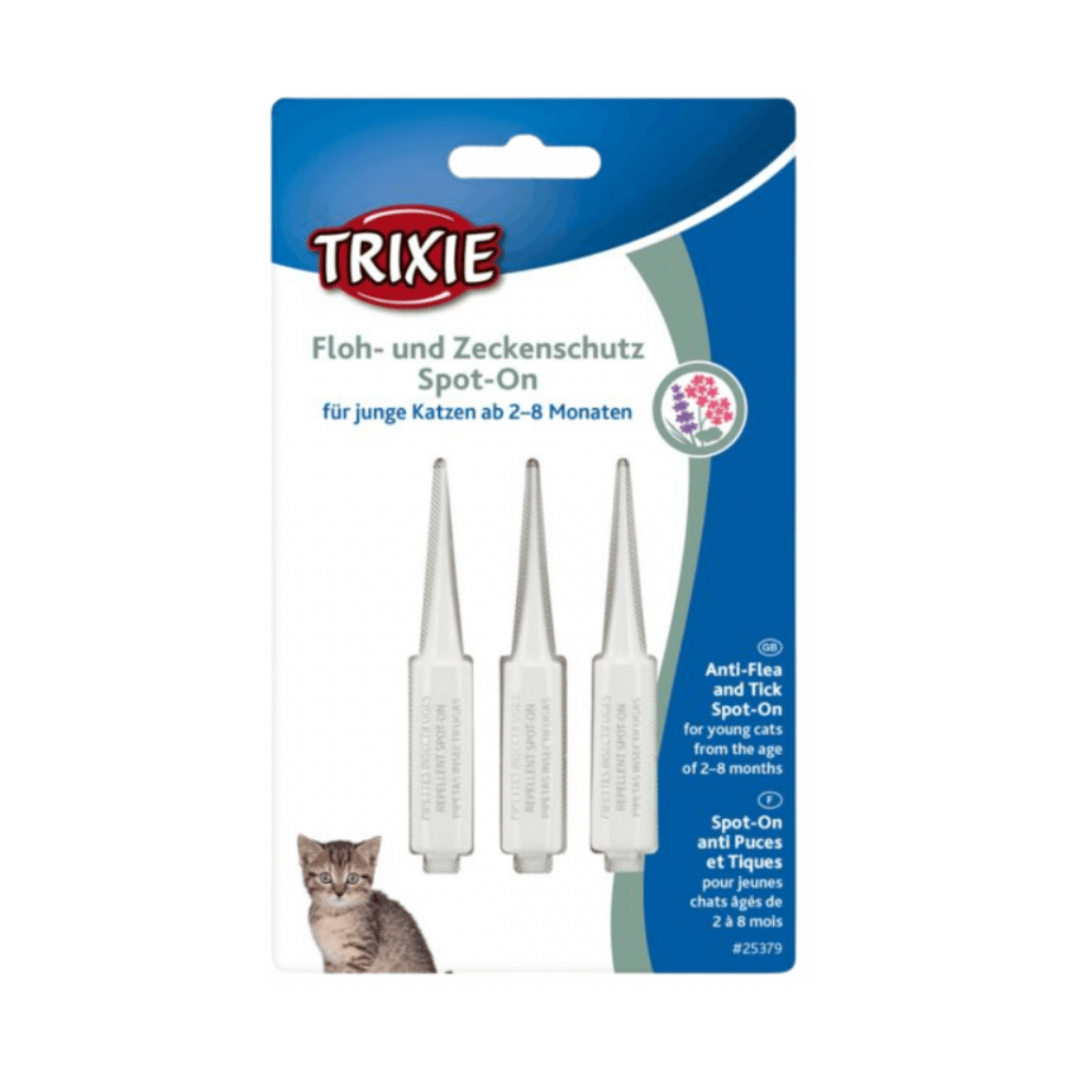 Trixie | Spot-On Flea and Tick Protection for cats 3 × 0.6 ml (age 2-8 months) Trixie | Spot-On Flea and Tick Protection for cats 3 × 0.6 ml (age 2-8 months) - Image 1