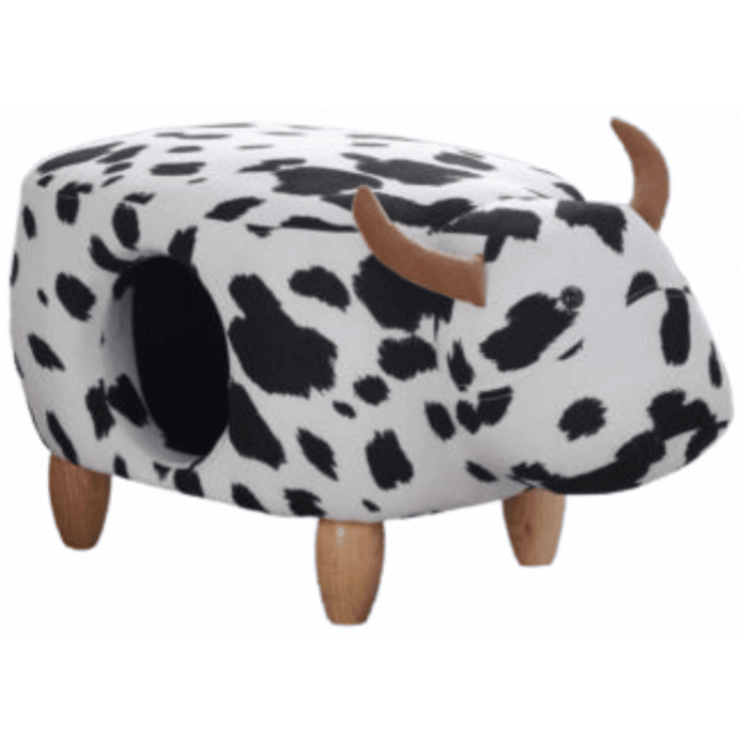 Cat House & Footstool in the Shape of a Cow بيت قطط ومسند قدم على شكل بقرة - الصورة 1